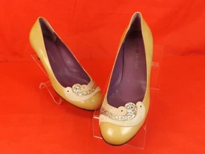 NUEVOS ZAPATOS DE SALÓN MARC JACOBS BEIGE PATENTE CUERO CON IMPRESIÓN SERPIENTE BRILLO PUNTA REDONDA 40 IT - Imagen 1 de 12