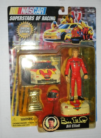 1997 Toy Biz Nascar Superstars of Racing Bill Elliott 5" Figure WITH CARD Cover