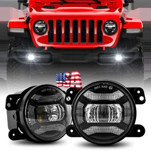 for Jeep Wrangler JL Gladiator JT Rubicon 2018-25 LED Driving Fog Light Halo DRL - Picture 1 of 7
