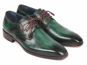 Paul Parkman Herren grün Medaillon Zehenpartie Derby Schuhe (ID#6584-GRN) - Bild 1 von 6