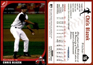 Chris Blazek 2007 Grandstand Salem Avalanche #1 Card *AutographDen*