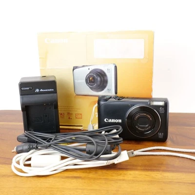 Canon PowerShot A2200 HD 14.1MP Digital Camera Black Tested Original Box No Batt - Image 1 of 4