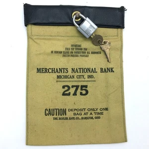 Vintage Bankeinzahlung Geldbeutel Händler Nationalbank Michigan City IN - Bild 1 von 6