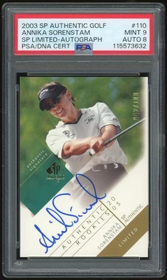 2003 SP Authentic SP Limited #110 Annika Sorenstam #/100 PSA 9 Auto 8 *3632 - Image 1 of 2