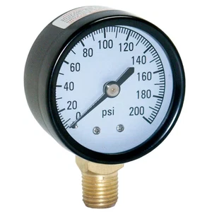 200 Psi Pressure Gauge With 1/4 In. Lower Connection | Water Tank Bottom Show - Picture 1 of 11