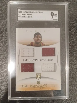 SGC 9 Kyrie Irving RC Panini IMMACULATE 2012-13 Rookie Quads Jersey 24/50 HOT!🔥 - Image 1 of 2