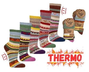 2/4/6Paar Hygge Herz Socken Thermo 88% Baumwolle Vollplüsch gefüttert Norweger - Bild 1 von 10