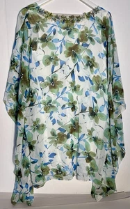 Blusa Caftán Estampado Floral Colección Badgley Mischka Fluida Calce Relajado Talla 4 - Imagen 1 de 9