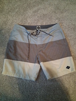 Ripcurl Surf Craft Board Shorts Men's Size 33 Gray and Tan Swim Trunks - Image 1 of 4