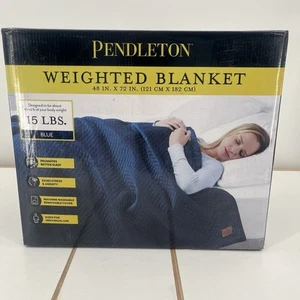 Pendleton Weighted Blanket 48 x 72 Blue 15Lbs New With Box - Picture 1 of 9