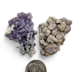Grape Chalcedony Botryoidal Agate Crystals 20.8 grams. 2 Piece Lot - Bild 1 von 2