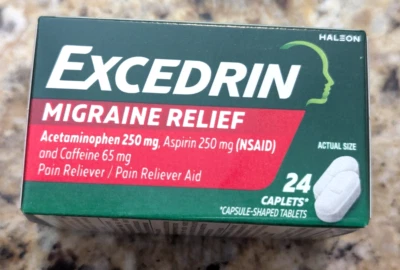 Excedrin Migraine Relief Acetaminophen 250mg Pain Reliever 24 caplets exp: 03/27 - Image 1 of 4