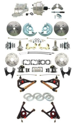 1964-72 El Camino Front Rear Chrome Disc 2" DROP Brake Kit Control Arms X Rotors - Изображение 1 из 4