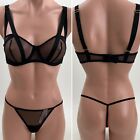 Victoria's Secret Very Sexy Unlined Balconette Bra 32D /One Size String Set  NWT