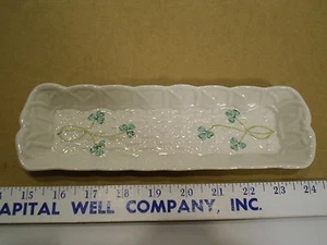 Belleek Shamrock 9 1/2" Scalloped Edge Tray, Made in Ireland - EUC - Picture 1 of 6