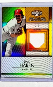 2012 Topps Triple Threads Jersey Gold #TTUR-11 Dan Haren /9 Angels Baseball Card - Picture 1 of 2