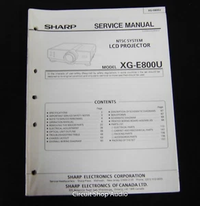 Original Sharp XG-E800U LCD Projector Service Manual - Picture 1 of 1