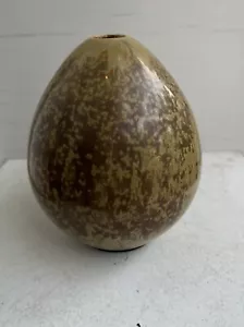 Steinzeug Keramik Tropfglasur VASE ~ Tropfenform Salbeigrün 4" Neu mit Etikett - Bild 1 von 6