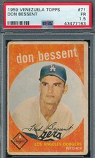 VENEZUELAN PSA 1.5 FAIR DON BESSENT 1959 VENEZUELA TOPPS #71 GRADED RARE TPHLC
