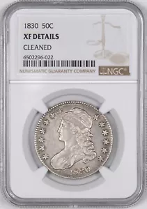 1830 Capped Bust Early US Half Dollar 50C - NGC XF Details - - Picture 1 of 2