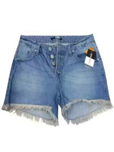 Blaue Jeansshorts für Damen mit ausgefranstem Saum Größe UK 8–16 - Bild 1 von 5