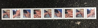 2024USA #5879-5882a Forever US Flag - PNC Plate (#P111) Coil Strip 9 APU SPACES - Image 1 of 2