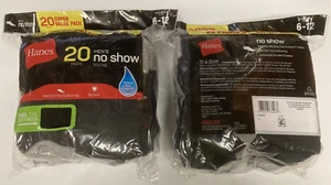Hanes No Show Socks, Large(men's shoe 6-12), Black, Super Value Pack - 20 Pairs - Picture 1 of 1