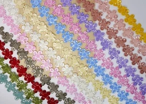 Daisy Chain 35mm W Fine Flower Lace Trim 2 Yrd Multicolor Add Touch of Springtim - Picture 1 of 91