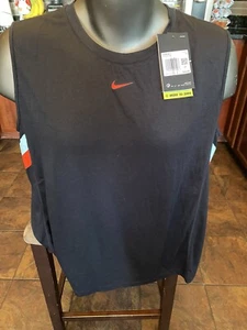 Nike Dri-Fit The Nike Tee Training Tank Top Shirt Black Women's 1X Sleeveless - Picture 1 of 6