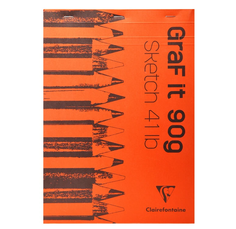 [96623-2] Clairefontaine Lot de 2 Blocs collé GraFit A4 90g 80 feuilles blanc - Photo 1/1