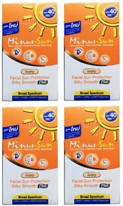 4 x Minus Sun (Sol) Facial Protection SPF40 PA+++ Oil Control IVORY Silky 30g. - Picture 1 of 4