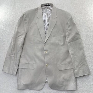 Alfani Sport Coat Mens Medium Natural Linen Blend Satin Lined Two Button - Picture 1 of 12