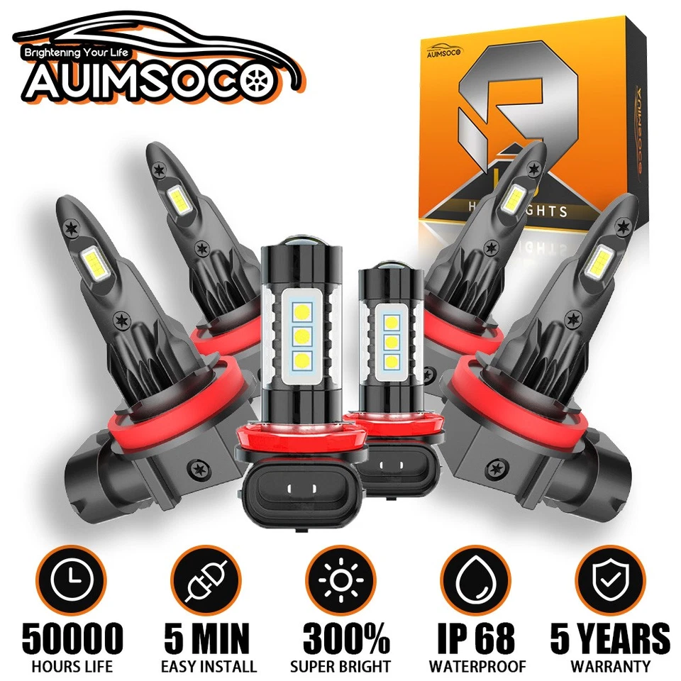 Kit combinado de 6 faros LED y faros antiniebla 6000K para LEXUS CT 200H 2011-2017 Foto 1 de 4