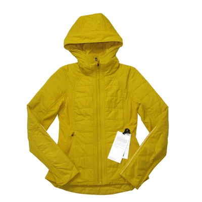 全新带标签 Lululemon Another Mile Honeycomb 绗缝全拉链连帽 4 $228 — 第 1/4 张图片