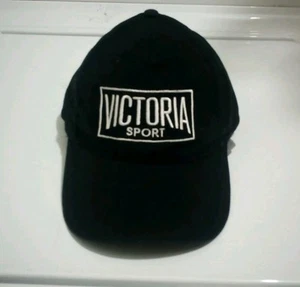 Victoria’s Secret Womens Sport Strapback Adjustable Hat Cap Black White - Picture 1 of 9