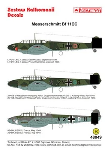 Calcomanía Techmod 48049 Messerschmitt Bf 110C escala 1/48 - Imagen 1 de 2