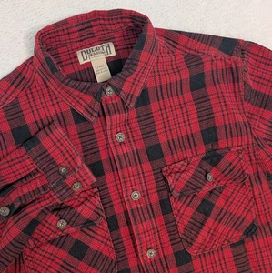 Duluth LT Flannel Red Black Plaid Cotton Heavy Weight Fabric Lumberjack Pockets - Picture 1 of 8