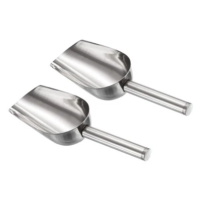 2 Pcs Ice Scoop Stainless Steel 7.5x2.2" Flour Cereal Sugar Food Utility Shovel Foto 1 de 4