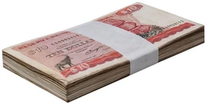 Zimbabwe 10 Dollari, 1980-1994, P-3, Usato X Confezione Pacchetto 100 Pezzi - Foto 1 di 2