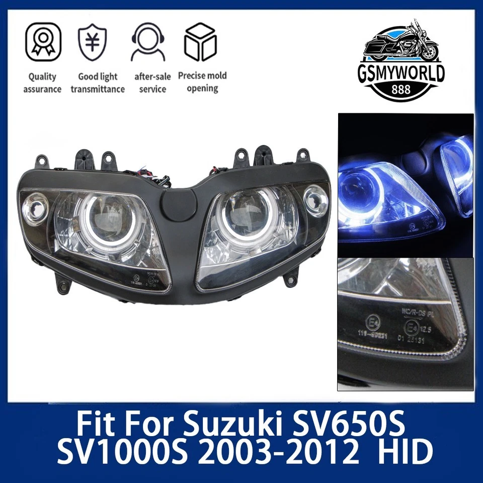 HID Projector Headlight Assembly Fit For Suzuki SV650S SV1000S 2003-2012 Foto 1 de 4