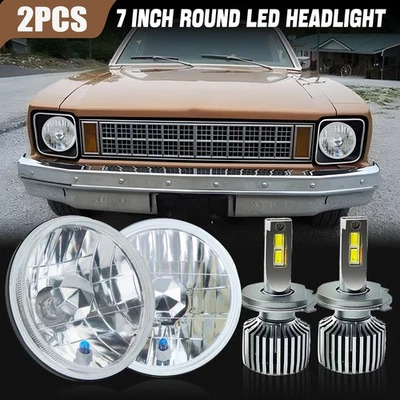 Faros LED redondos de 7 pulgadas lente de vidrio y bombillas H4 para Ford Deluxe 1939-1951✅ Foto 1 de 4