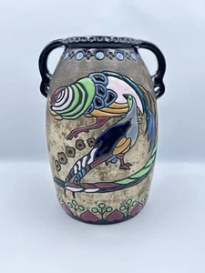 Austrian Amphora Art Pottery Large Vase - Stylised Exotic Birds - c.1900 - Picture 1 of 9