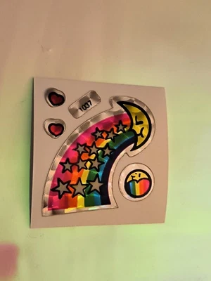 Sticker Aufkleber Regenbogen 🌈 Prismatisch Glitzer Mini Originalbogen Vintage - Bild 1 von 2