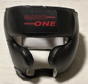 NEW! Warrior-One Boxing Headgear Head guard - Black w/ suede - MMA Head Gear - Picture 1 of 9
