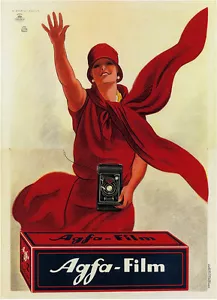 Damas con Cámaras 1930 De colección Agfa Película Publicidad Giclee Estampado en Lona 14x20 - Imagen 1 de 2