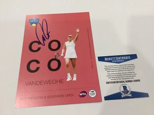 CoCo Vandeweghe Signed Autographed 5x7 W&S Tennis Card Beckett BAS COA a - Picture 1 of 3