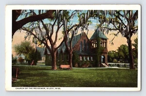 AK Mississippi Biloxi MS Kirche Erlöser 1930er Jahre unbesendet weißer Rand - Bild 1 von 2