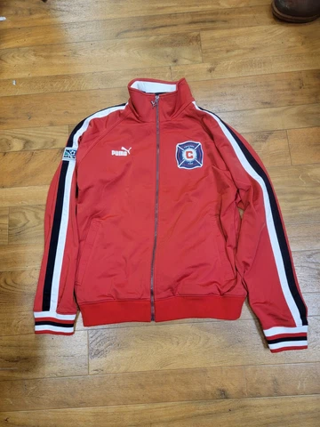 Chicago Fire Puma Red MLS Soccer Track Jacket men's size Medium Cover