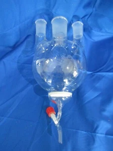 Aldrich 2000ml 4 Hals 29/42 & 45/50 Rundboden Kolben mit Ablauf - Bild 1 von 4