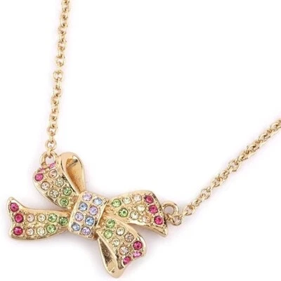 Nuevo y Original $118 COACH Pavé Arco Colgante Collar Estrás 16" + 2" Longitud Foto 1 de 4